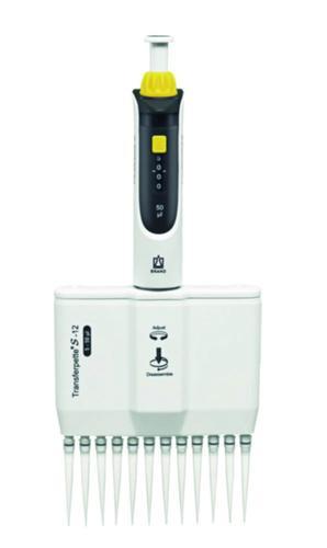 Brand Transferpette S multichannel 5-50 µl, yellow, 12-channels 705926