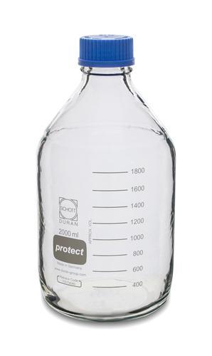 SCAT Europe Laborflasche DURAN 2000 ml, GL45, clear, coated 101997