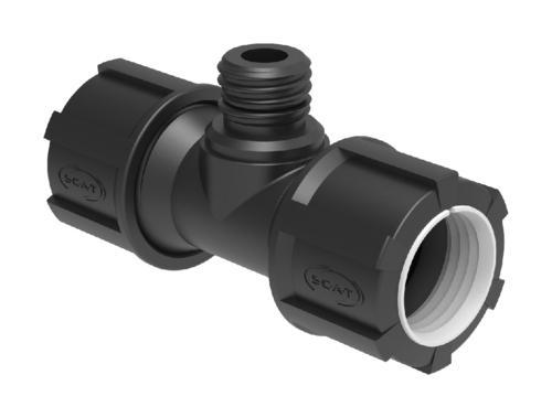 SCAT Europe T-piece for pipe 3x 32mm PE-HD, conductive 106426
