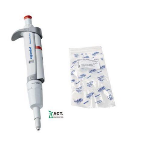 Eppendorf Research® plus Micropipette Variable 0.25 - 2.5 ml with red button and GLP compliance 3123000144