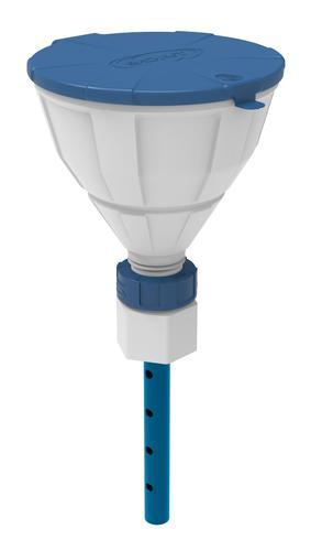 SCAT Europe Funnel ARNOLD with ball-valve and lid B53, PE-HD, white, 200mm 317632