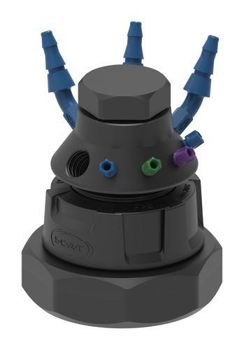 SCAT Europe Safety Waste Cap LISA, V3.0, S70/71 electrostatic,4x1.6-3.2mm,blindPFA/PTFE,filter 450070