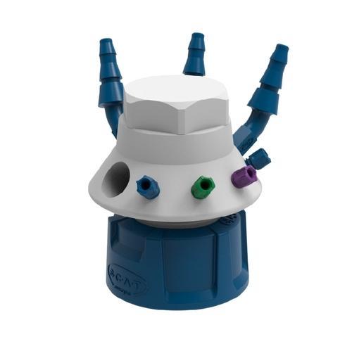 SCAT Europe Safety Waste Cap LISA, V3.0, S90 electrostatic, PFA/PTFE, 4x OD, exhaust 450090