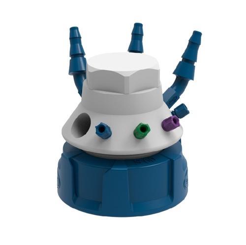 SCAT Europe Safety Waste Cap LISA, V3.0, S90 electrostatic, PFA/PTFE, 4x OD, exhaust 450090