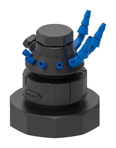 SCAT Europe Safety Waste Cap LISA, V3.0, S90 electrostatic, PFA/PTFE, 4x OD, exhaust 450090