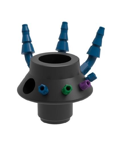 SCAT Europe Safety Waste Cap LISA, V3.0, S90 electrostatic, PFA/PTFE, 4x OD, exhaust 450090